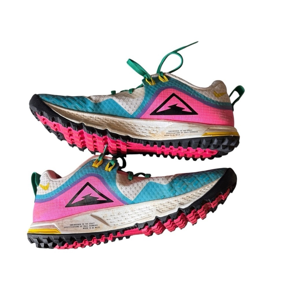Nike - Air Zoom Wildhorse 5 Trail Running Shoes White Pink Blue Fury Sz 9 - Picture 9 of 11